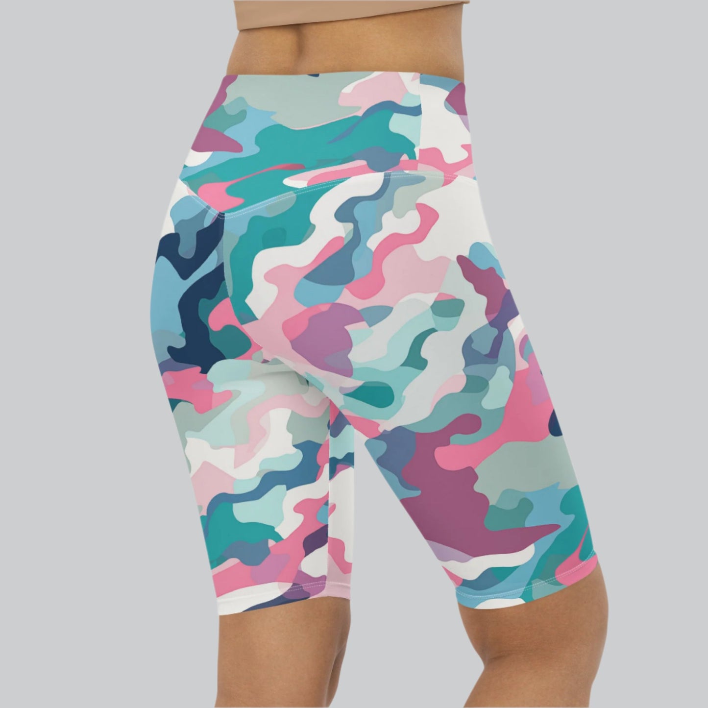 Pink Camo Biker Shorts