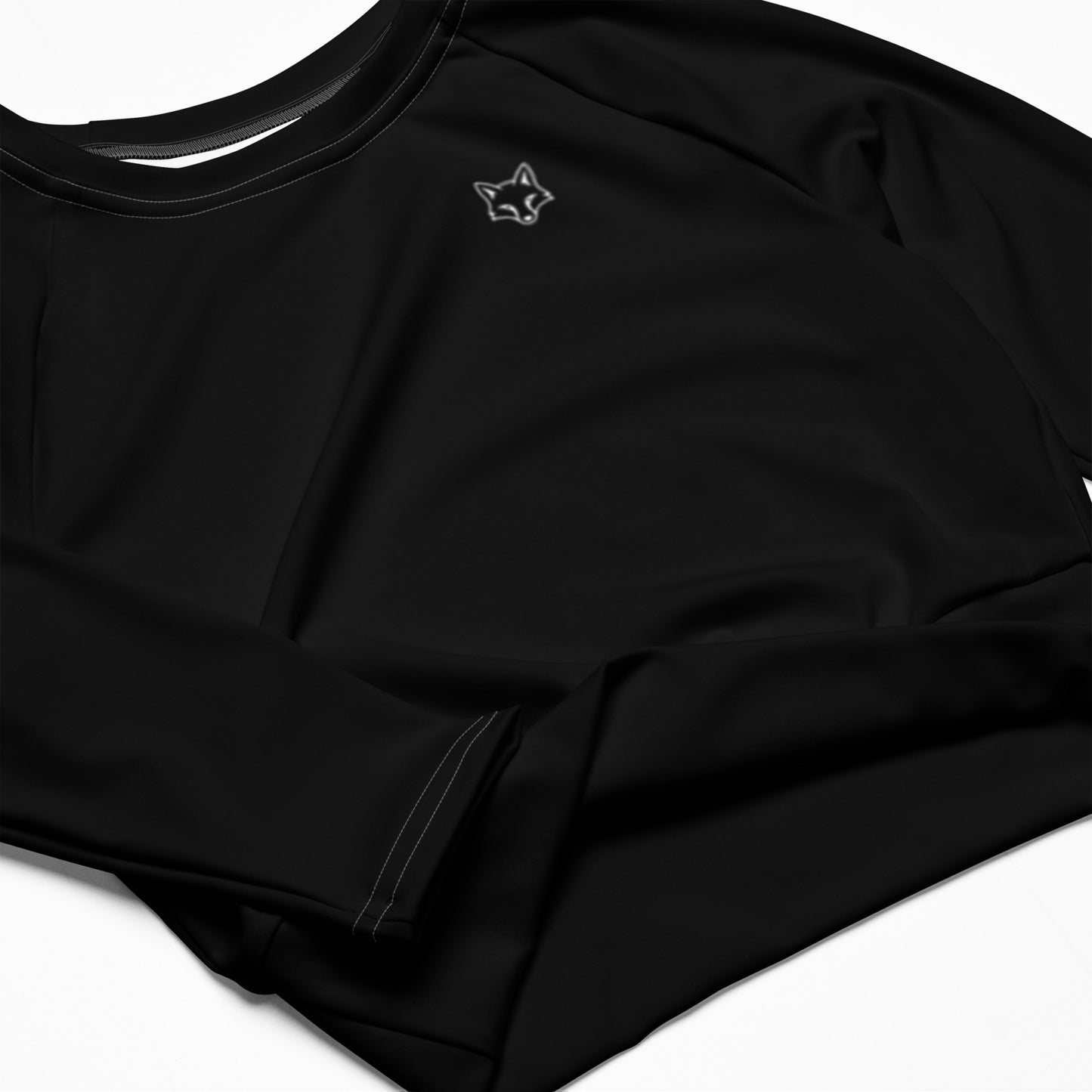 Black Foxy long-sleeve crop top