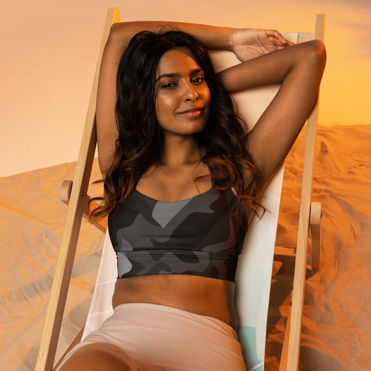 Camo Black Performance Sports Bra